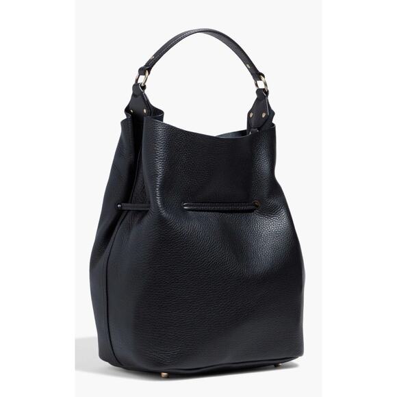 Burberry Black Tasseled Pebbled-Leather Drawstring Bucket Bag NWT - Picture 3 of 16